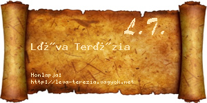 Léva Terézia névjegykártya